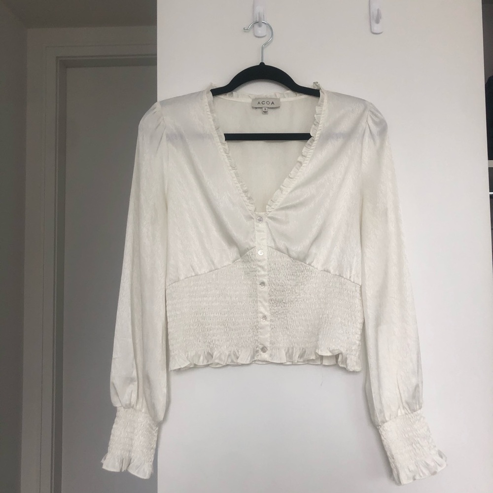 White Satin Blouse